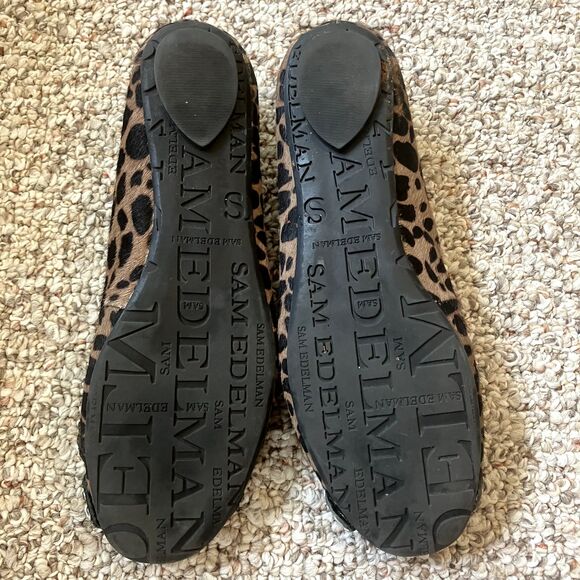 Sam Edelman S Charleen Ballet Flats Size 7.5 Shoes Leather Fur Animal Studded - Picture 7 of 7